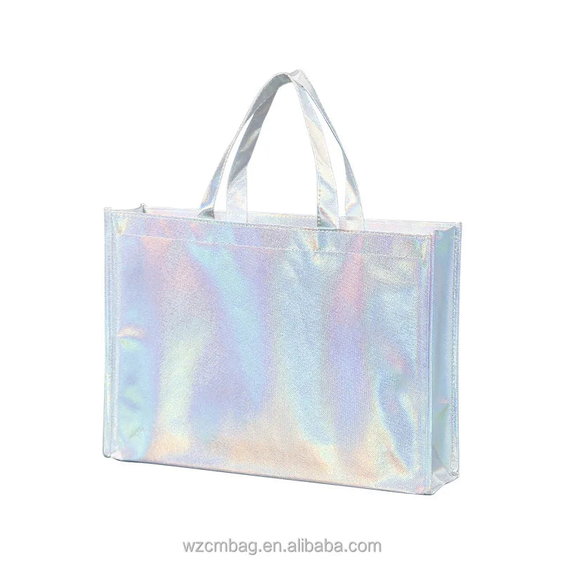 Reusable Folding Eco-Friendly Non Woven Grocery Shopping Tote Bags with Custom Logo Laminated Promotional Use