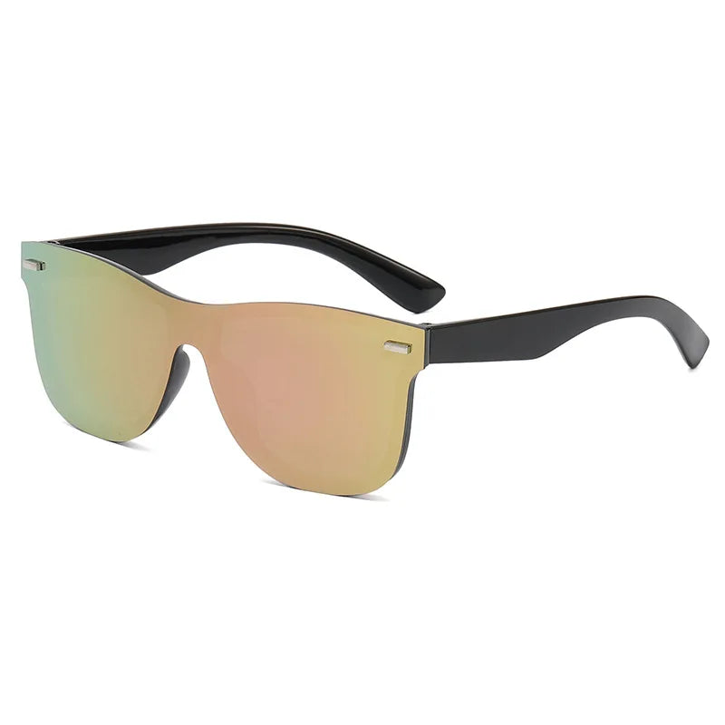 Wholesale Custom Logo Fashionable One Piece Frameless Photochromic Sunglasses Adults Men's Women's Multi-Colored Lens PC Fram