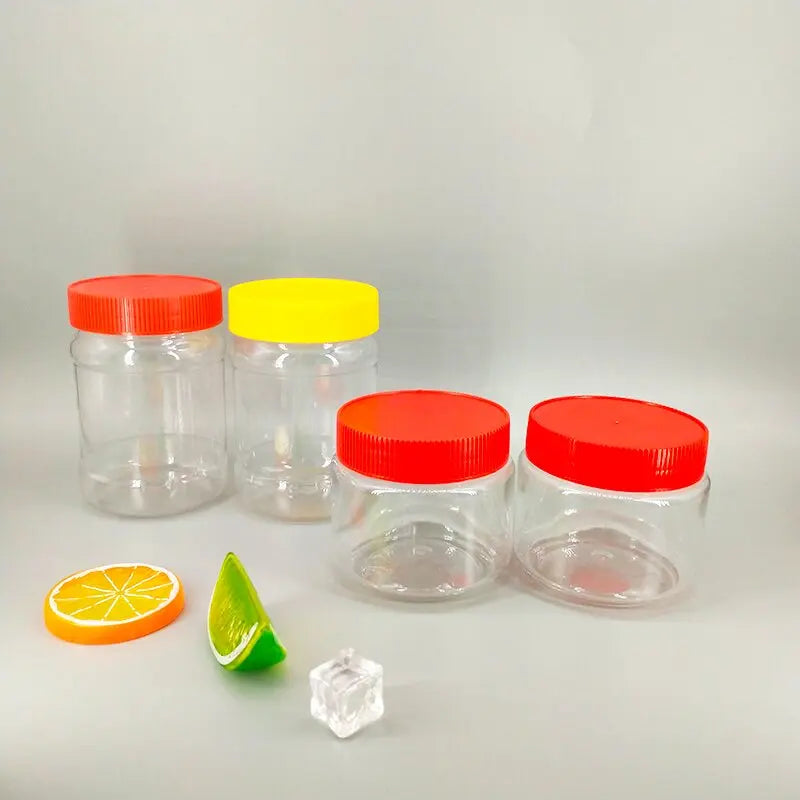 250g 500g Food Grade Round Shape Plastic Honey Peanut Butter Jar with Screw Lid