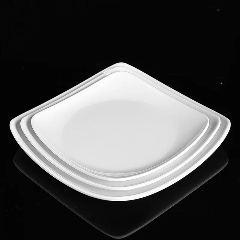 Good Sale Wholesale Melamine White Square Plate Melamine Catering Dinner Plates for Restaurant