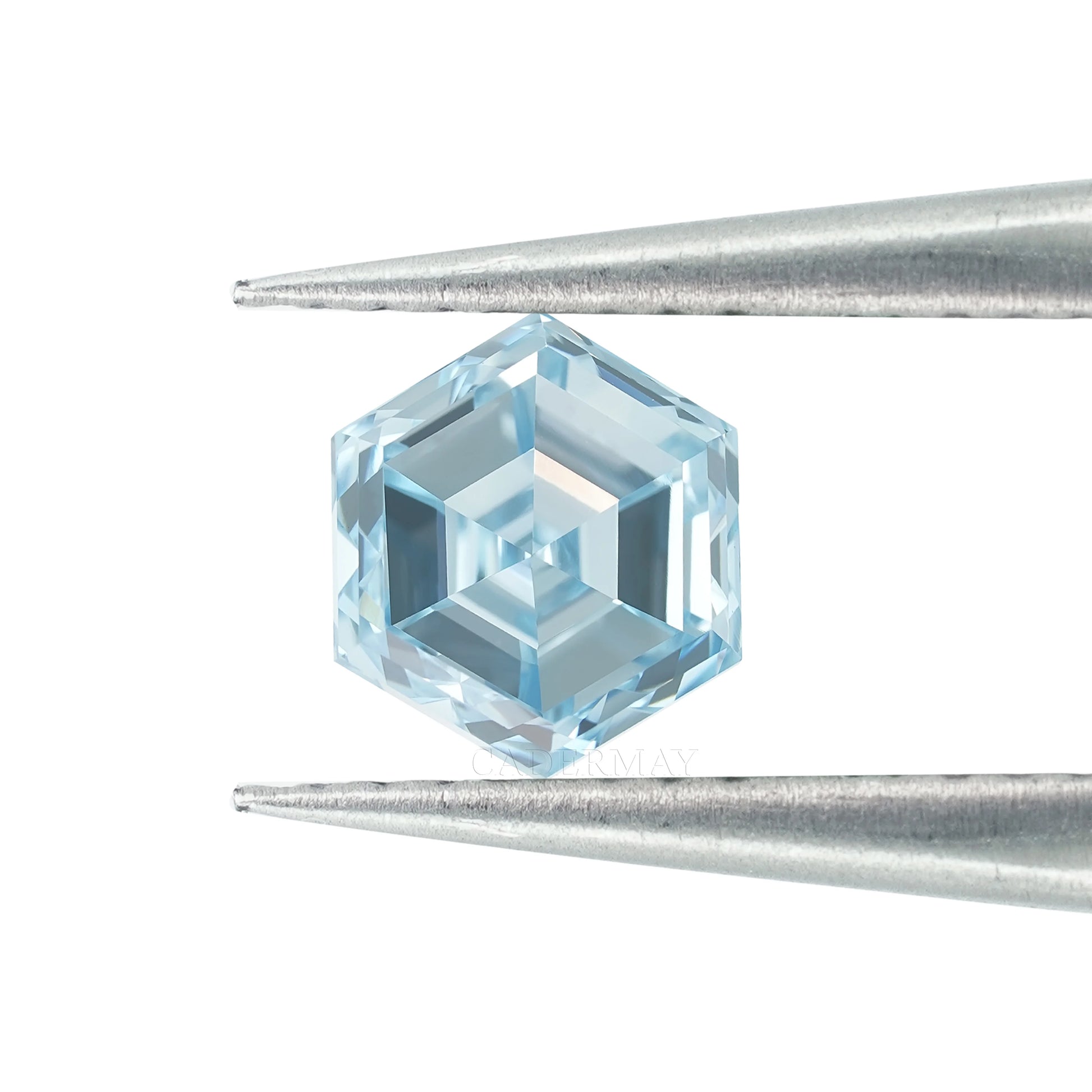 Cadermay HPHT Fancy Intense Blue/Fancy Blue 1ct VS1/VVS1clarity Lab Grown Diamond Hexagon Loose Diamond with GEMID Certificat