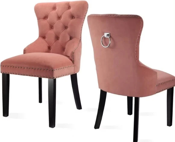 Modern Nordic Wood Solid Velvet Foldable Dining Chair with Metal Legs Luxury Hotel Furniture