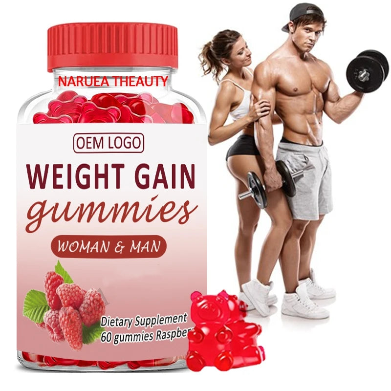 Weight Gainer Supplements Oem Private Label Raspberry Flavor Weight Gain Gummies