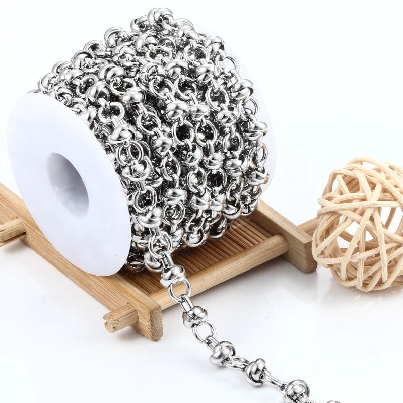 Handmade Thick Chain for Men Women Circle Shape Exquisite 304L Hypoallergenic Stainless Steel Chains for DIY Jewelry
