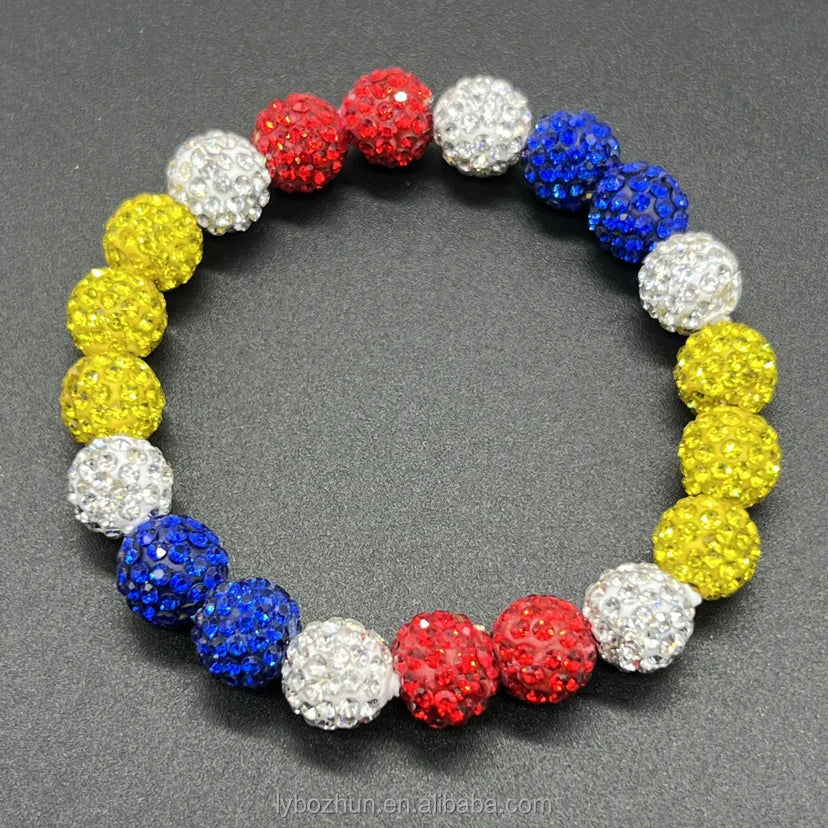 Vintage Fashion Classic Stone Ball-Shaped Baseball Inspired Beaded Bracelet for Wedding Gift and Team Lovers