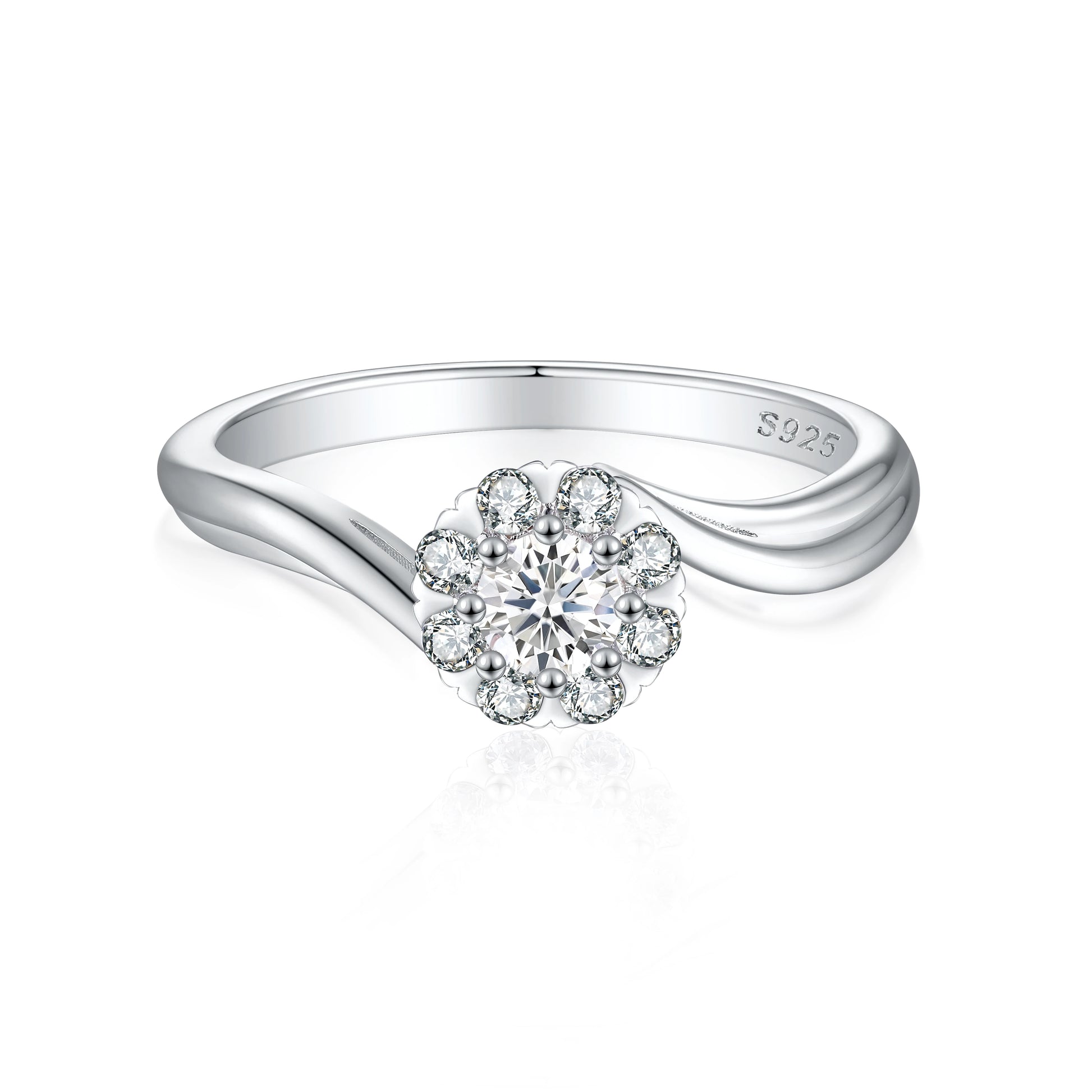 Custom Fashion Jewelry 3A CZ Promise Engagement Promise Wedding Rings 925 Sterling Silver Casual Rings for Ladies