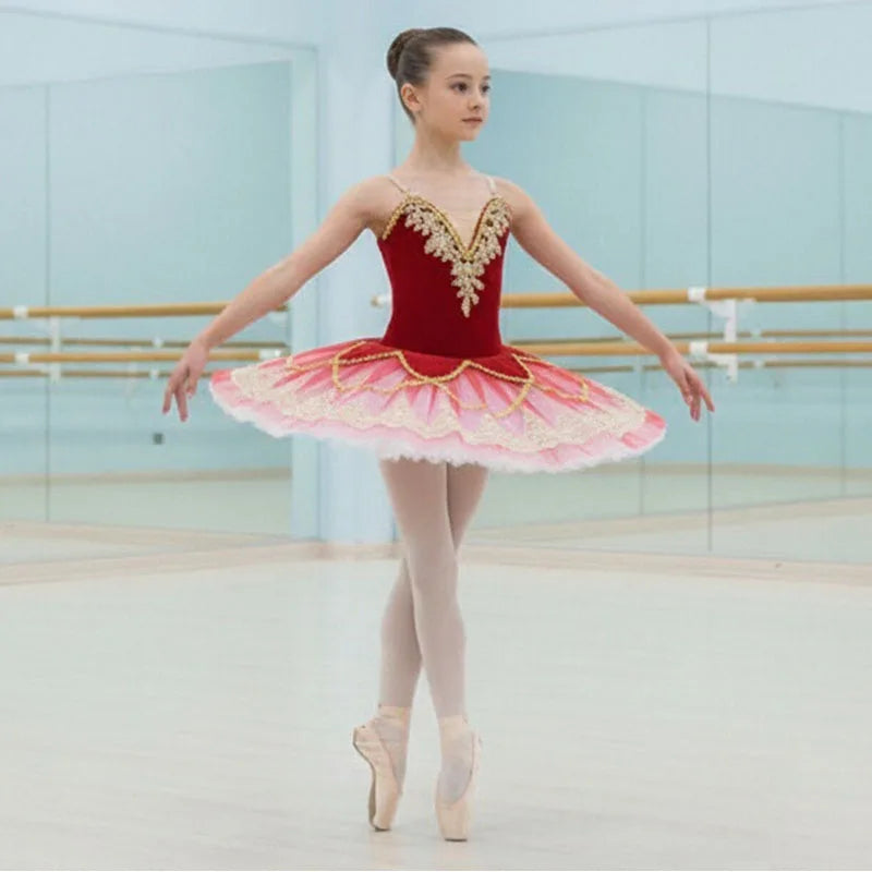 2024 White Professional Ballet Tutu Dress for Girls and Women Classical Dance Costume for Children