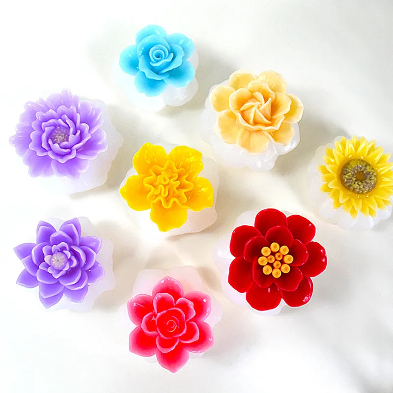 Flower Silicone Molds Resin Candle Mold 3d Bloom Rose Peony Fondant Mold for Chocolate Cake Decor Soap Making