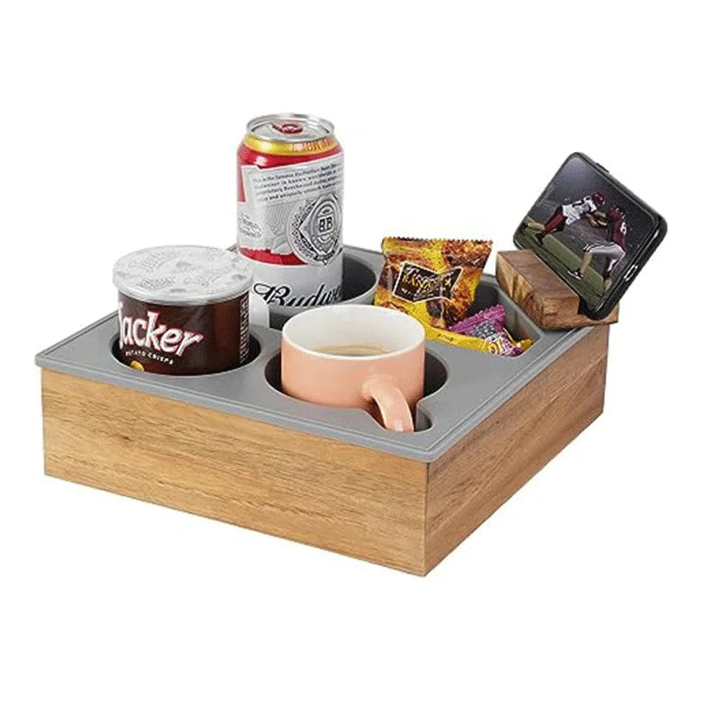 Couch Sofa Console Cup Holder Organizer Buddy Couch bar Snack Armrest Tray coaster Bamboo Couch Cup Holder
