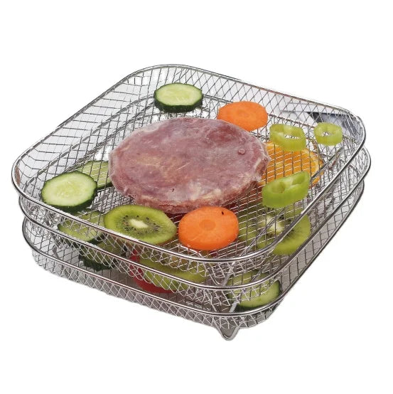 3 Stackable Cooking Rack Air Fryer Stainless Steel Cooking Set Air Fryer Stainless Steel Roasting Rack
