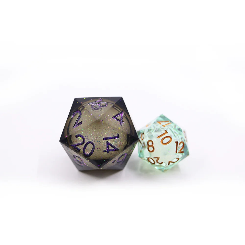 Factory Price Resin Dice sharp Edge Transparent Shinny Dnd Board Game Dice