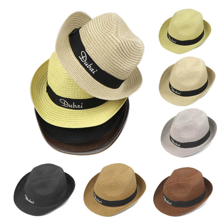 Wholesale Custom Your Own Logo Sizes to Fit All Wide Brim UPF Summer Beach Travel Men Panama Sun Straw Fedora Hats
