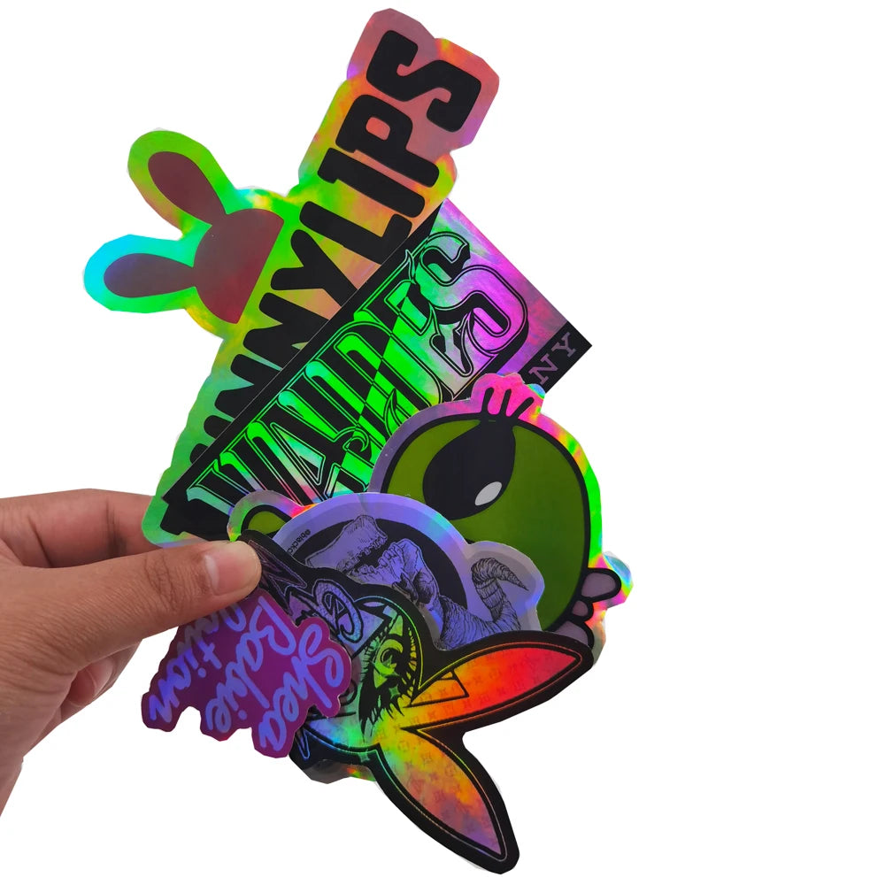 Wholesale Custom Holographic Logo Die Cut Vinyl Stickers Best Quality PET Waterproof Printing Personalized Labels for Candles