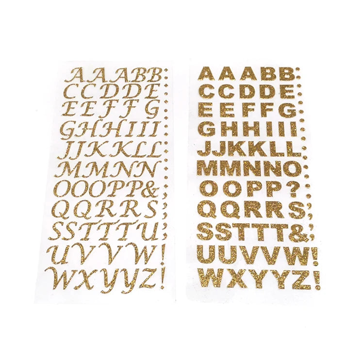 Custom Two Fonts Self-Adhesive Glitter Alphabet Letter Stickers for Party Decorations and Festive Promotions-Diwali & Ramadan