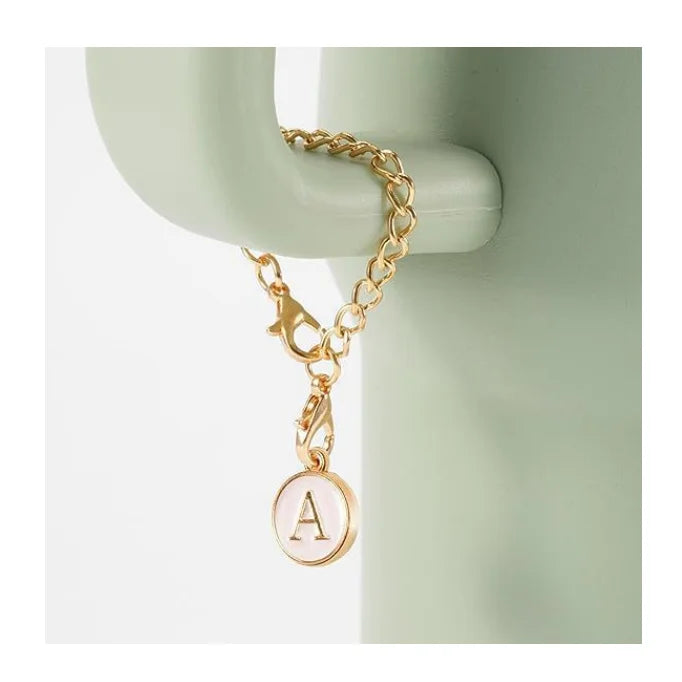 Factory Hot Sale Alphabet Name Plate Water Bottle Tumbler Decoration Accessories Letter Pearl Charm Accessory for Tumbler