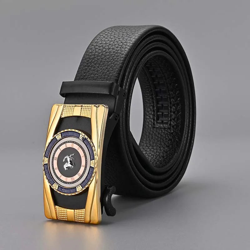 Wholesale Custom Logo Fashion Automatic Buckle Belt Casual Business PVC Leather Belt for Men