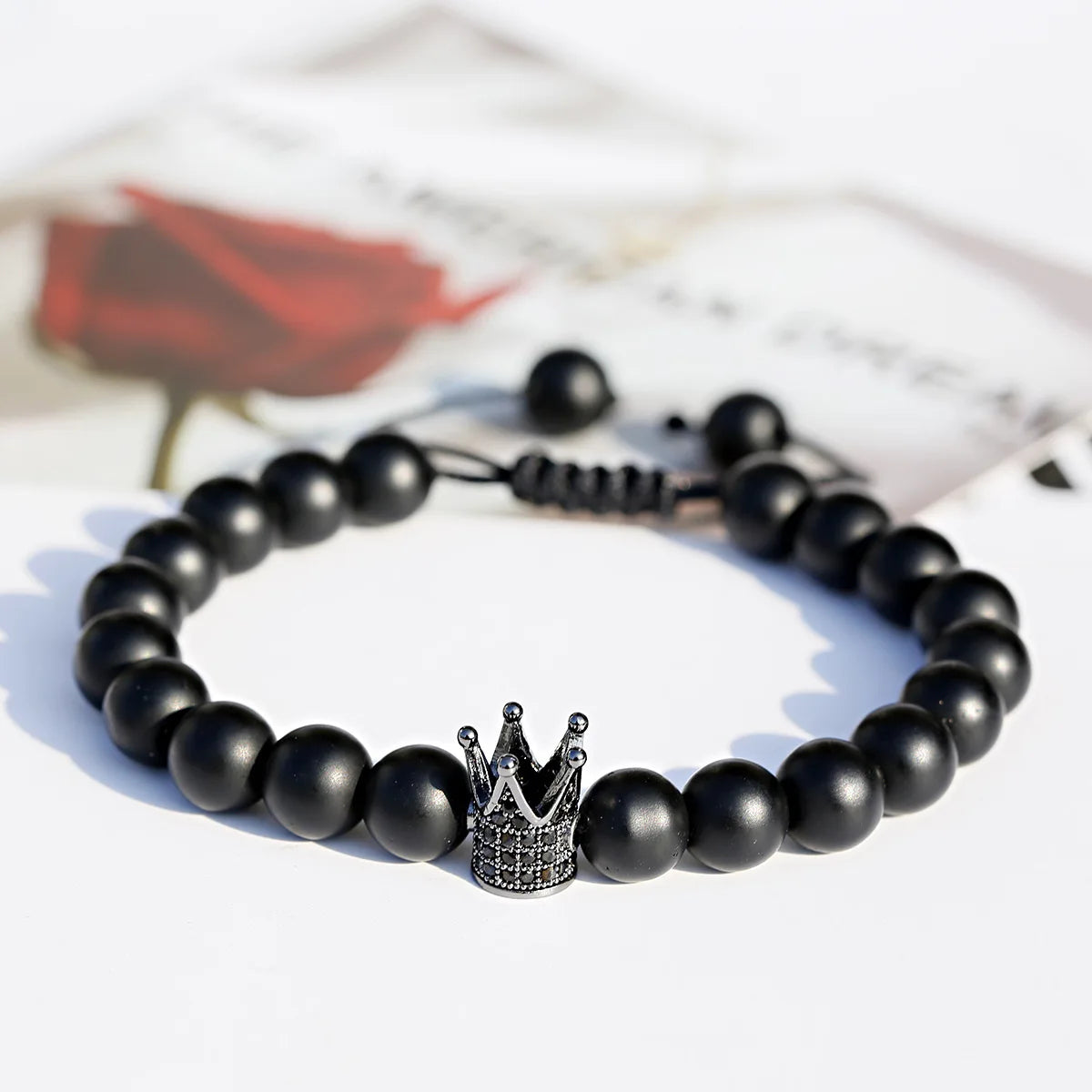 Fashionable Handwoven Rope Adjustable Crown Bracelet Women's Diamond Fashion Jewelry Bangles for Gift