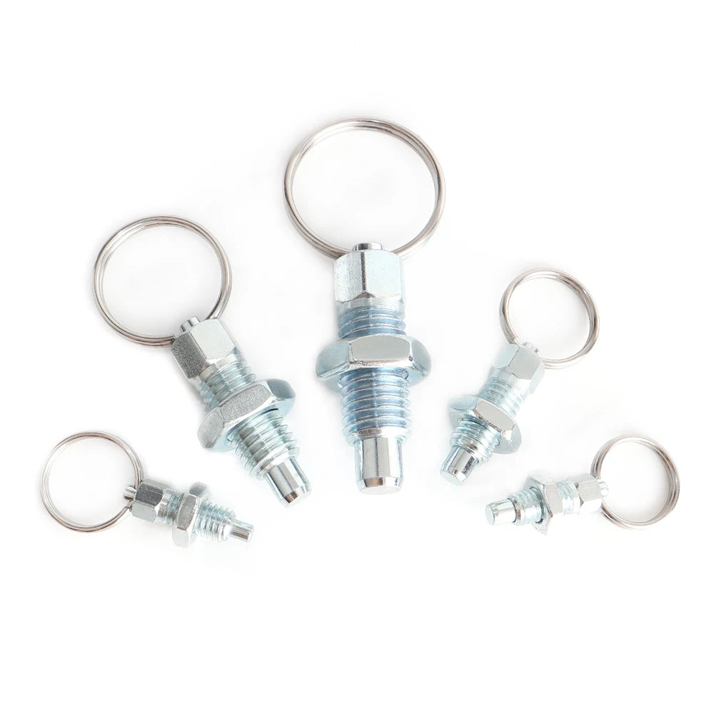 VCN217 Galvanized Steel Fastener Coarse Thread Spring Retractable Pull Ring Indexing Plunger