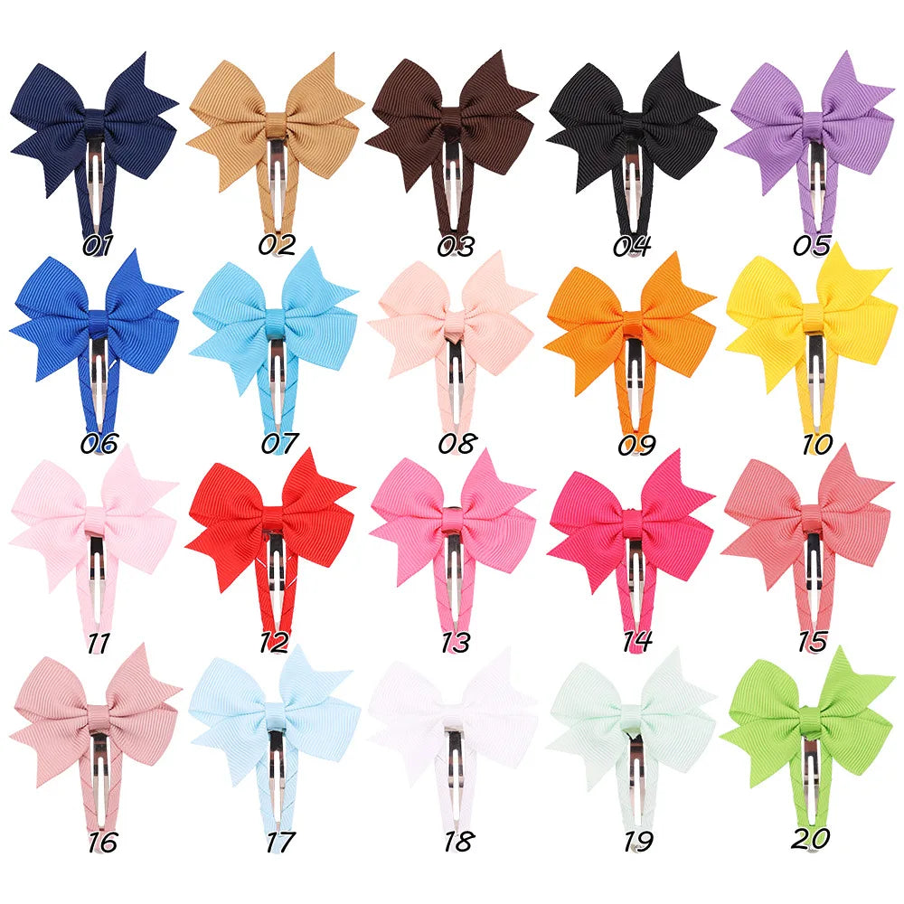2inch Satin Ribbon Bow Hair Clips for Girls Handmade Sweet Bow Barrettes Bangs Pin Hair Accessories for Kids Daily Wear
