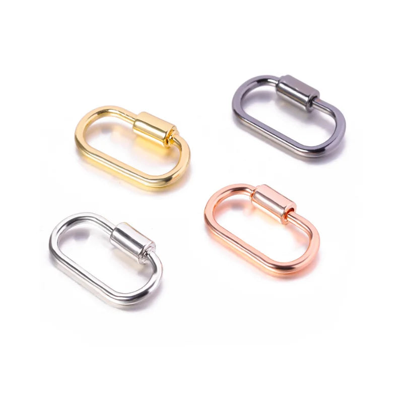 Laser Logo Alloy Steel Zinc Oval Nut Lock Snap Hook 29MM/34MM/44MM Electrolytic Finish for Bags Accessories and Jewelry Neckl