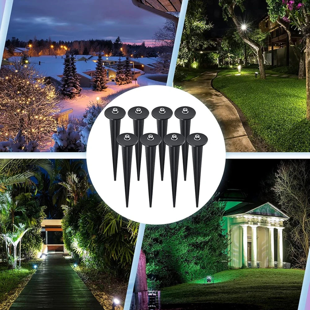Threaded Nails Floodlight Insertion Bracket Solar Lamp Outdoor LED Solar Lamp Pile with 8 Hex Screws Garden Garden Path
