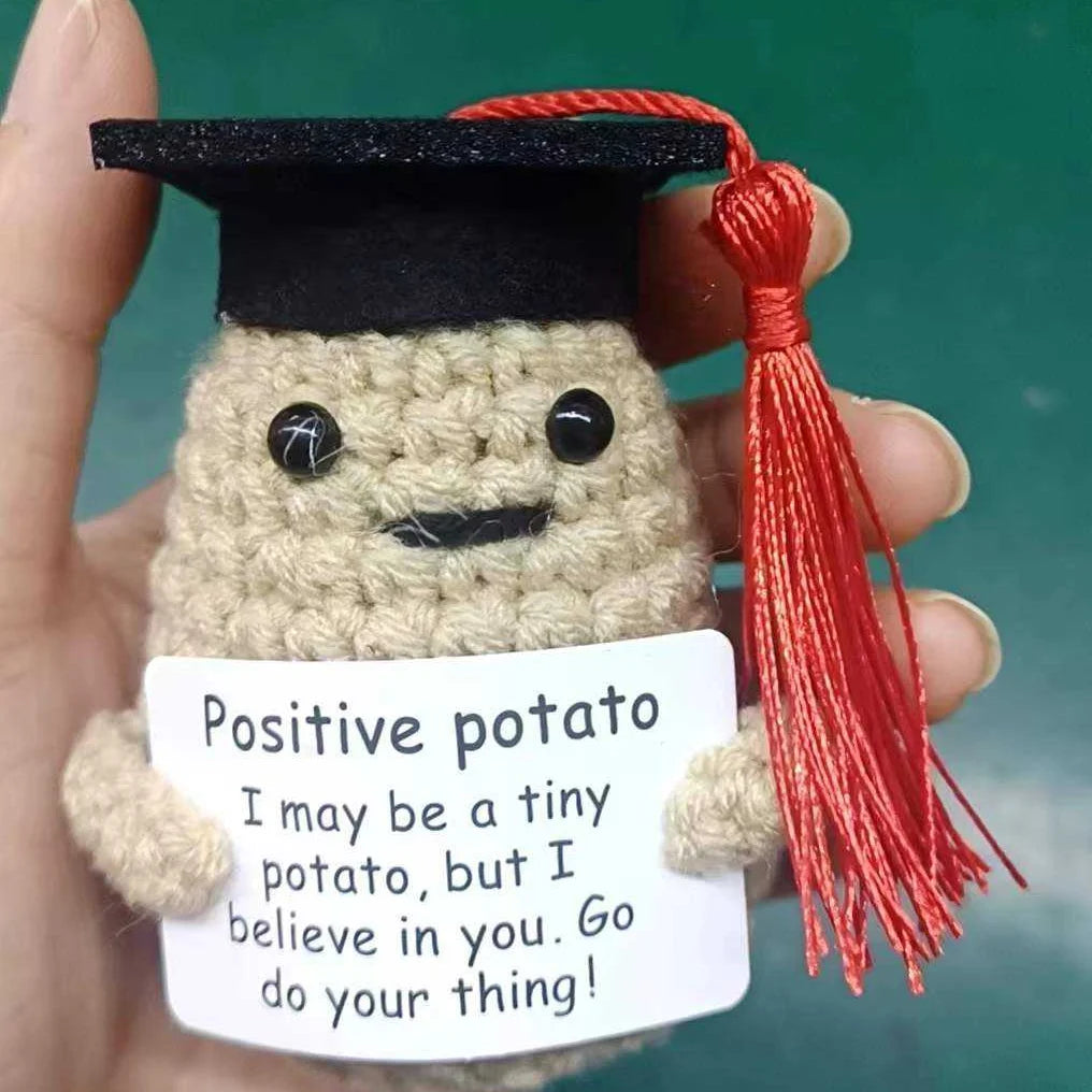 2024 Hot Sale Positive Potato Doll Mini Funny Vegetable & Fruit Em Birthday Energy Crochet Novelty Gifts Y1050