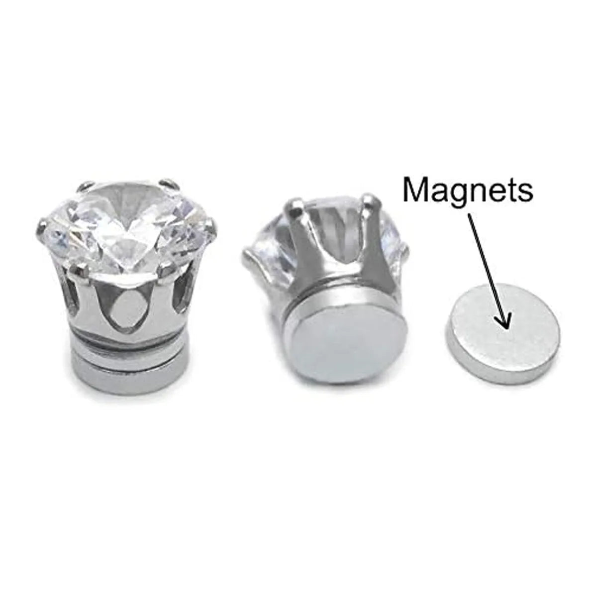 Popular Desiqn Fashion Non Pierced Zircon Earrings Stainless Steel Magnetic Earrings for Men