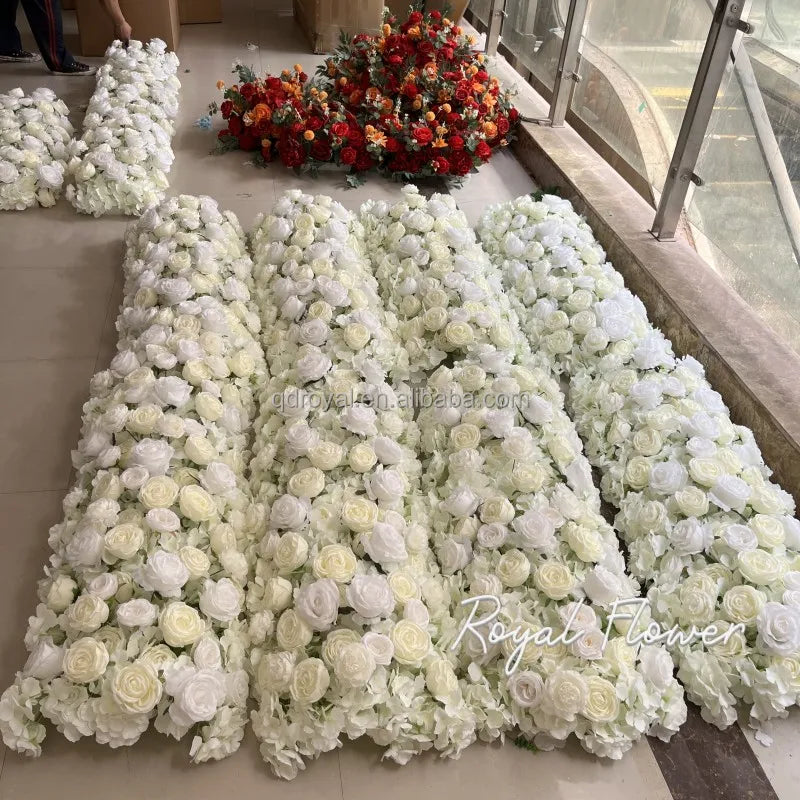 Factory Wholesale Table Centerpiece Flowers Runner Floral Artificial Flower Table Row Wedding Decoration Arch for Wedding Par