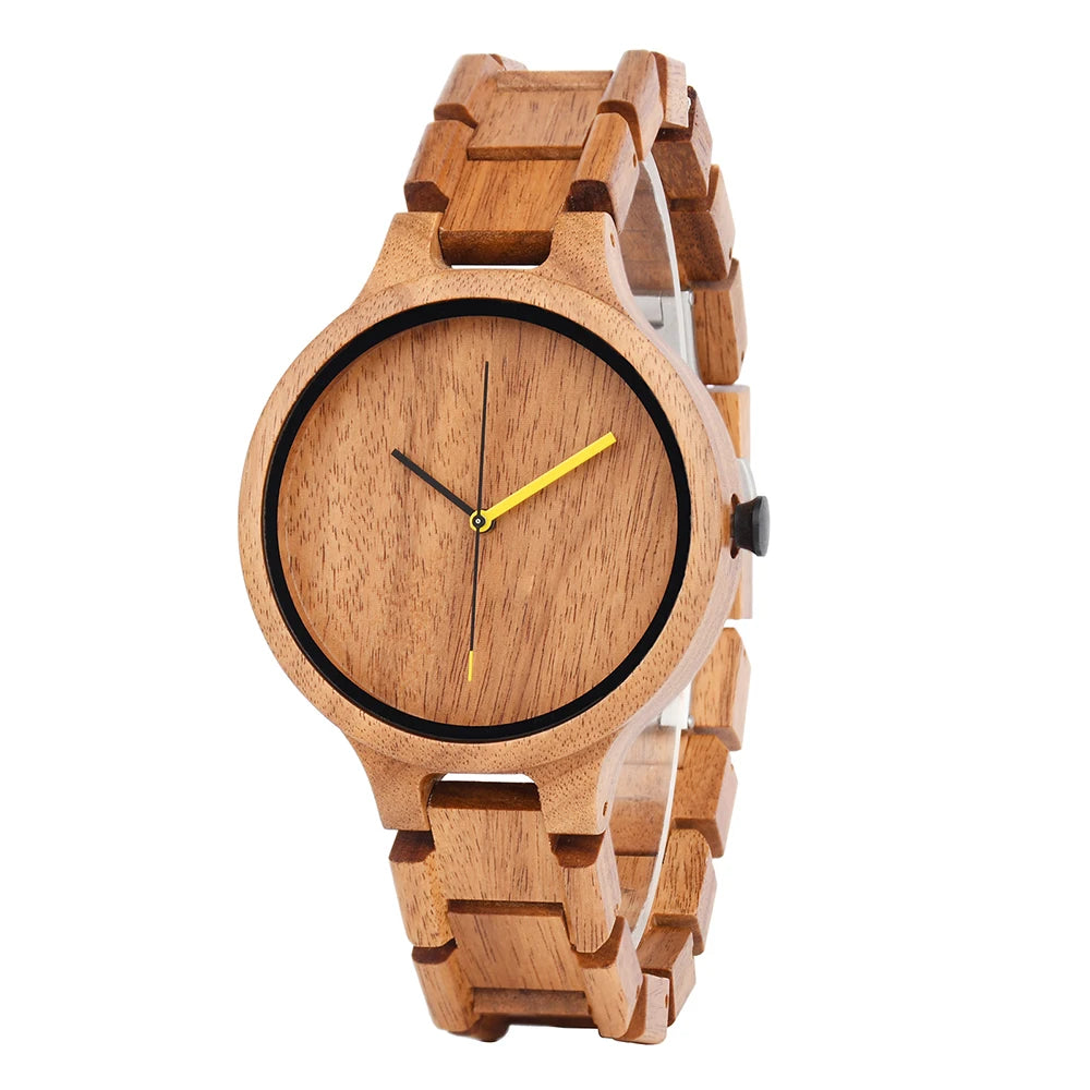 For E24 Antique Wooden Charm Watch China Fashionable MIYOTA Movement 40mm Dial Diameter 18mm Stainless Steel Band