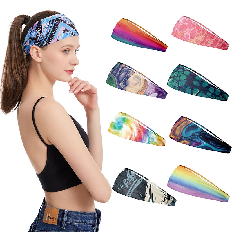 2026 New Design High Elasticity Outdoor Sports 3D Printed Headband Moisture Wicking and Sweat Wicking With Custom LOGO