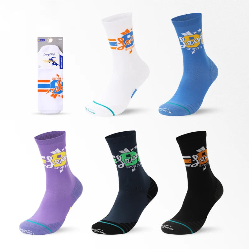 Tennis Socks Athletic Sport Men Crew Sock Breathable Cotton Tennis Sox Men Gym Sport Sock