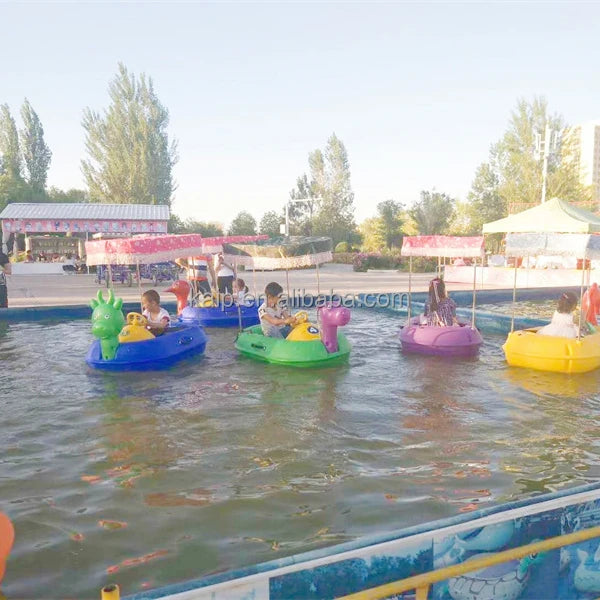 Luxury Big Amusement Water Kids Ride Play Park Equipment Fiberglass Electric Battery Inflatable Laser Adult Bumper Boat
