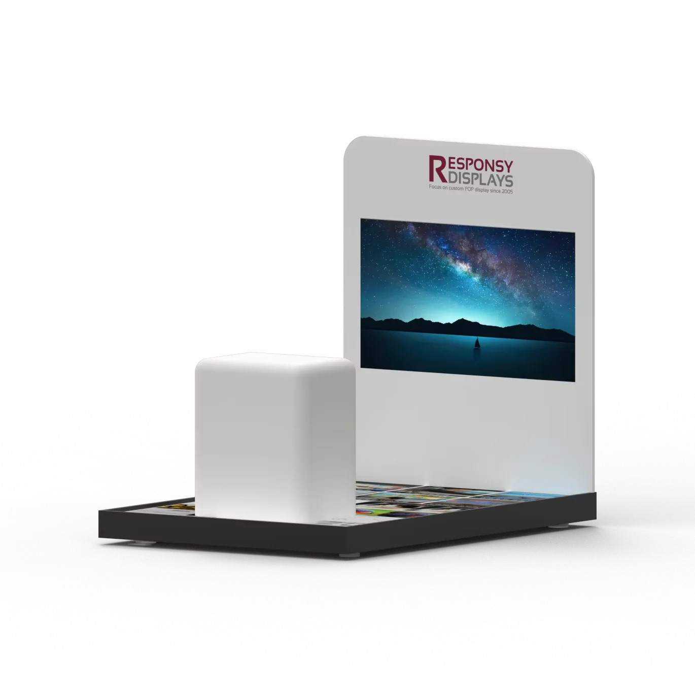 Custom Modern Eco-Friendly Acrylic Desktop Projector Display Stand with Polished Surface Easy Assembly for Home Retail Store Use