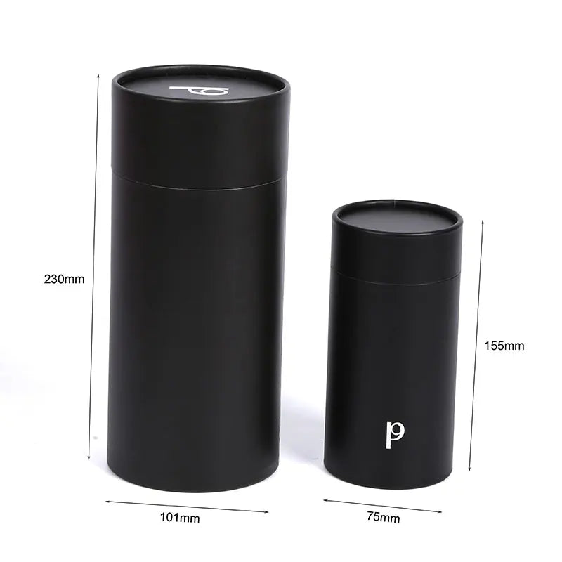 Custom logo Printed Black Paper Tube Product Packaging Round Cylinder Box for Packiging