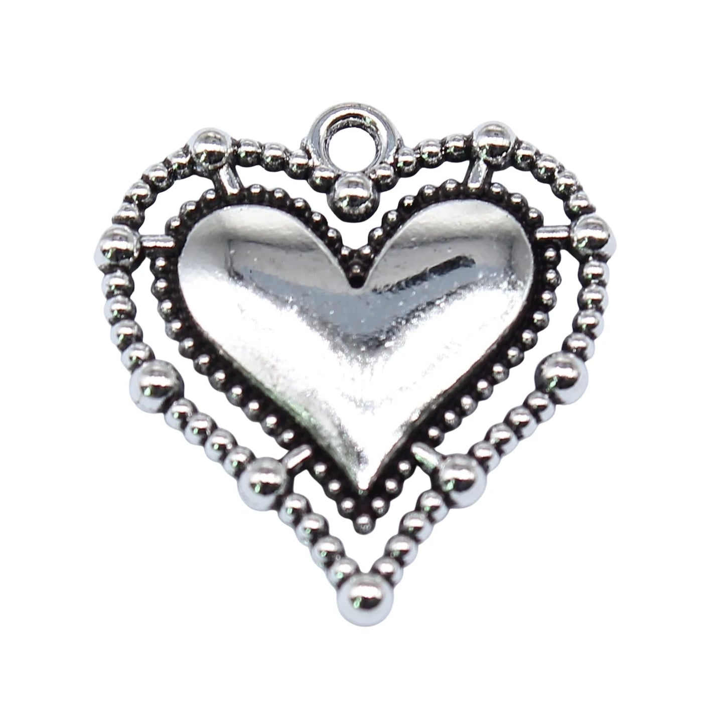 AA0160203 Charms Heart 20x20MM Antique Bronze Silver Color Pendants DIY Making Findings Handmade Tibetan Jewelry