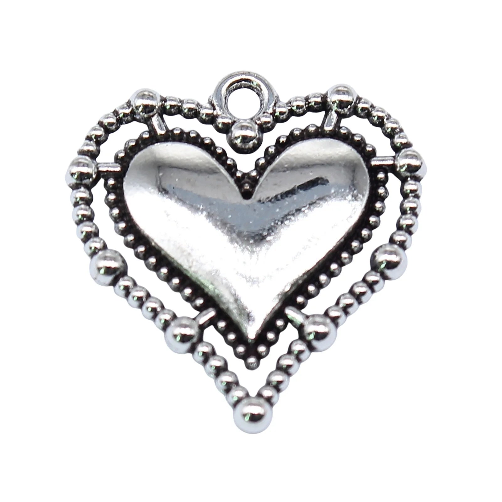 AA0160203 Charms Heart 20x20MM Antique Bronze Silver Color Pendants DIY Making Findings Handmade Tibetan Jewelry
