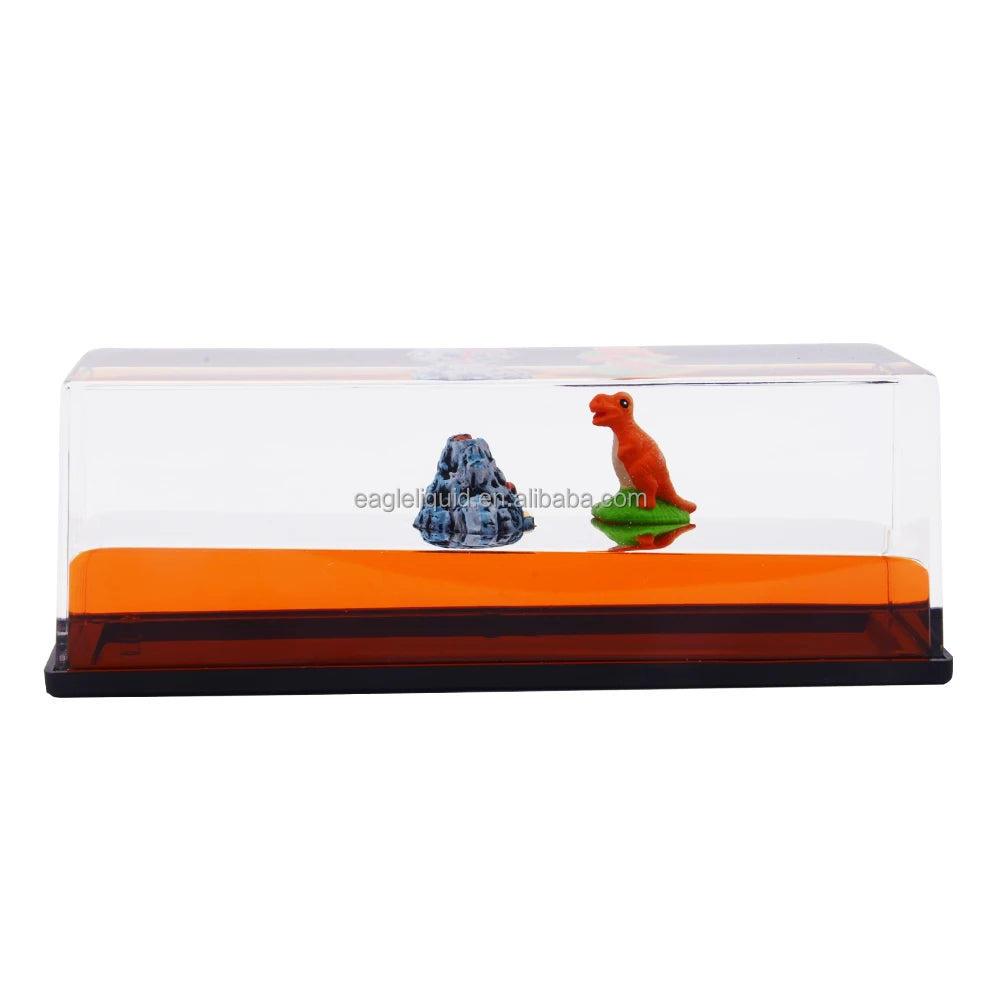 New Creative Gifts Theme Park Souvenir Gifts Dinosaurs Cruise Fluid Liquid Drift Bottle Home Desktop Decoration