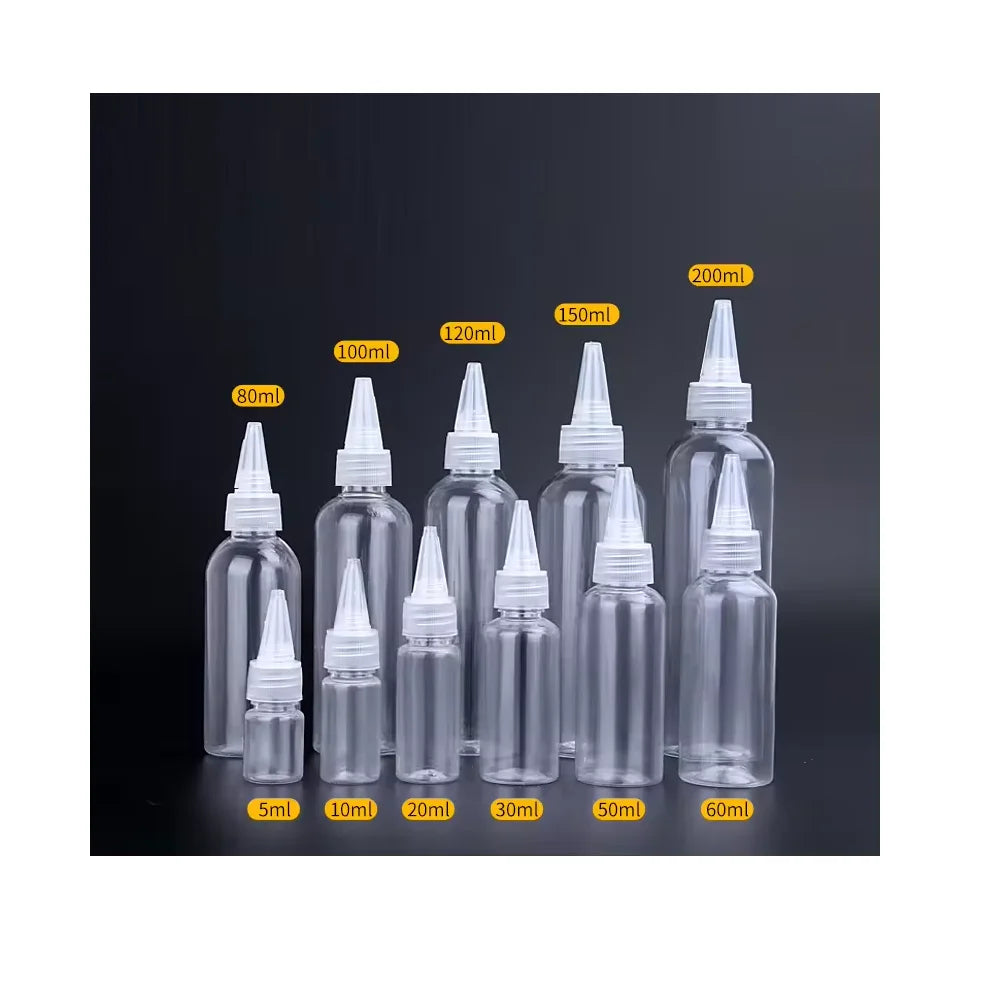 5ml-1000ml Transparent Pointed Bottle Plastic Squeezed Bottle Sand Painting Glue Drip Bottle Lotion Pigment Dropper