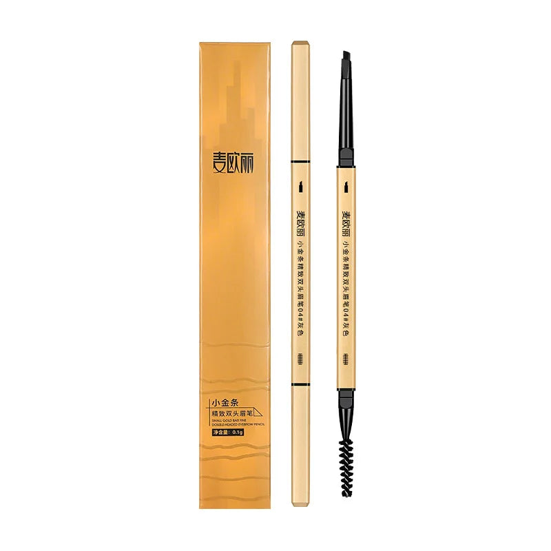 3d Gold Double Head Eyebrow Pen Organic Vegan Long Lasting Water Proof Eyebrow Pencil With Brush Eyebrow Pen