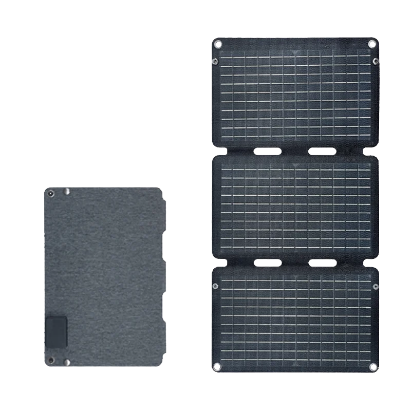 Foldable Solar Panel 30W ETFE Solar Panels Fast Charge Function USB+Type-C+DC Output for Camping/Mobile Phone