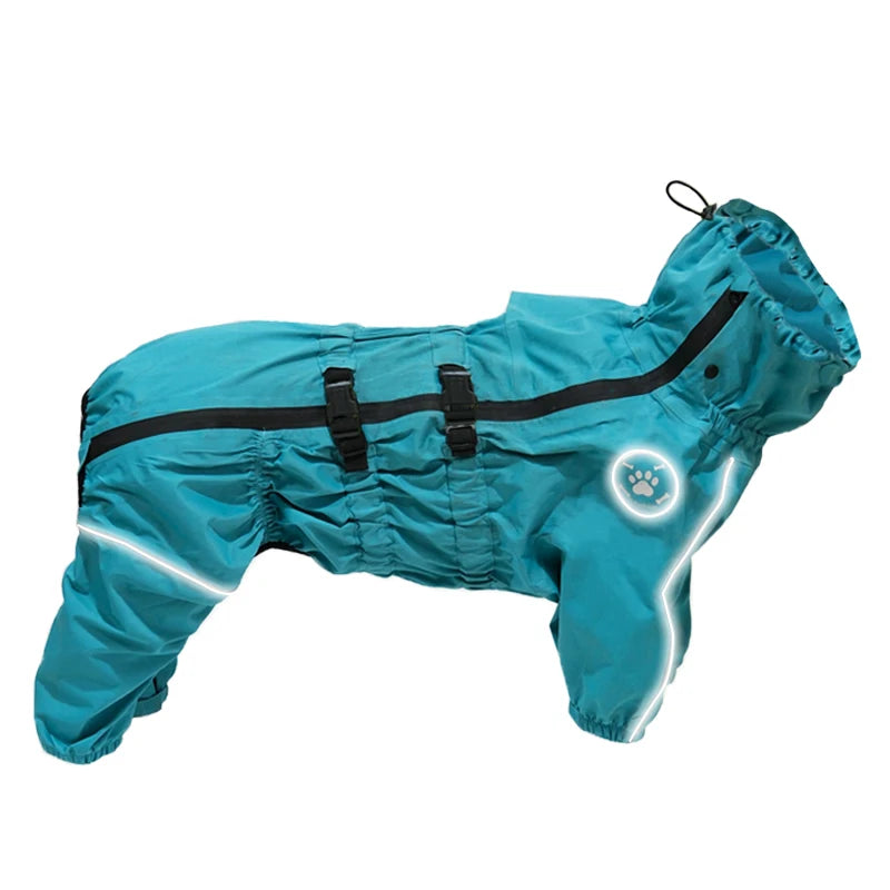 2024 Modern Design Reflective Strip Raincoat Waterproof Dog Jacket Pet Rainwear Sustainable Style for Summer