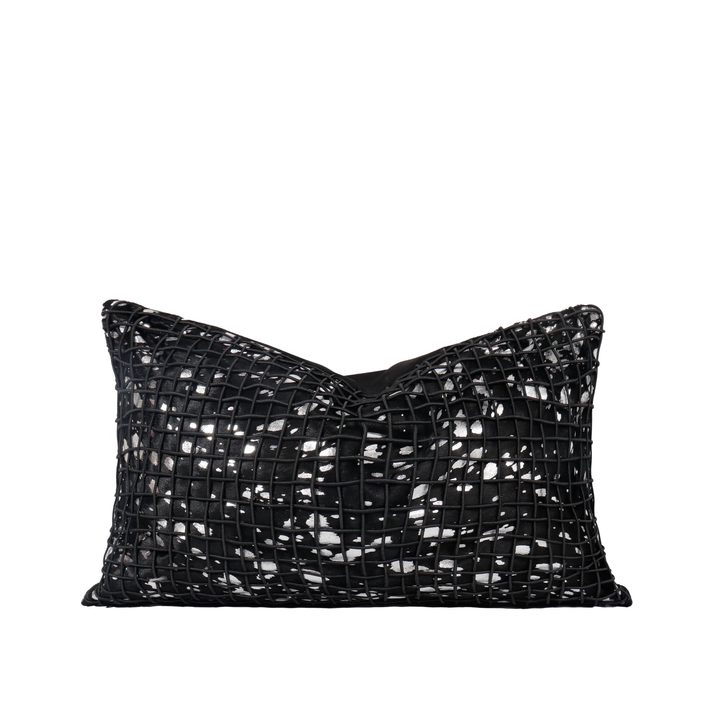 Tiff Home 30*50cm Horsehair Woven Silver-Foil-Printed Geometric Grid Cushion Cover Modern New Trend Removable Cover Wholesale