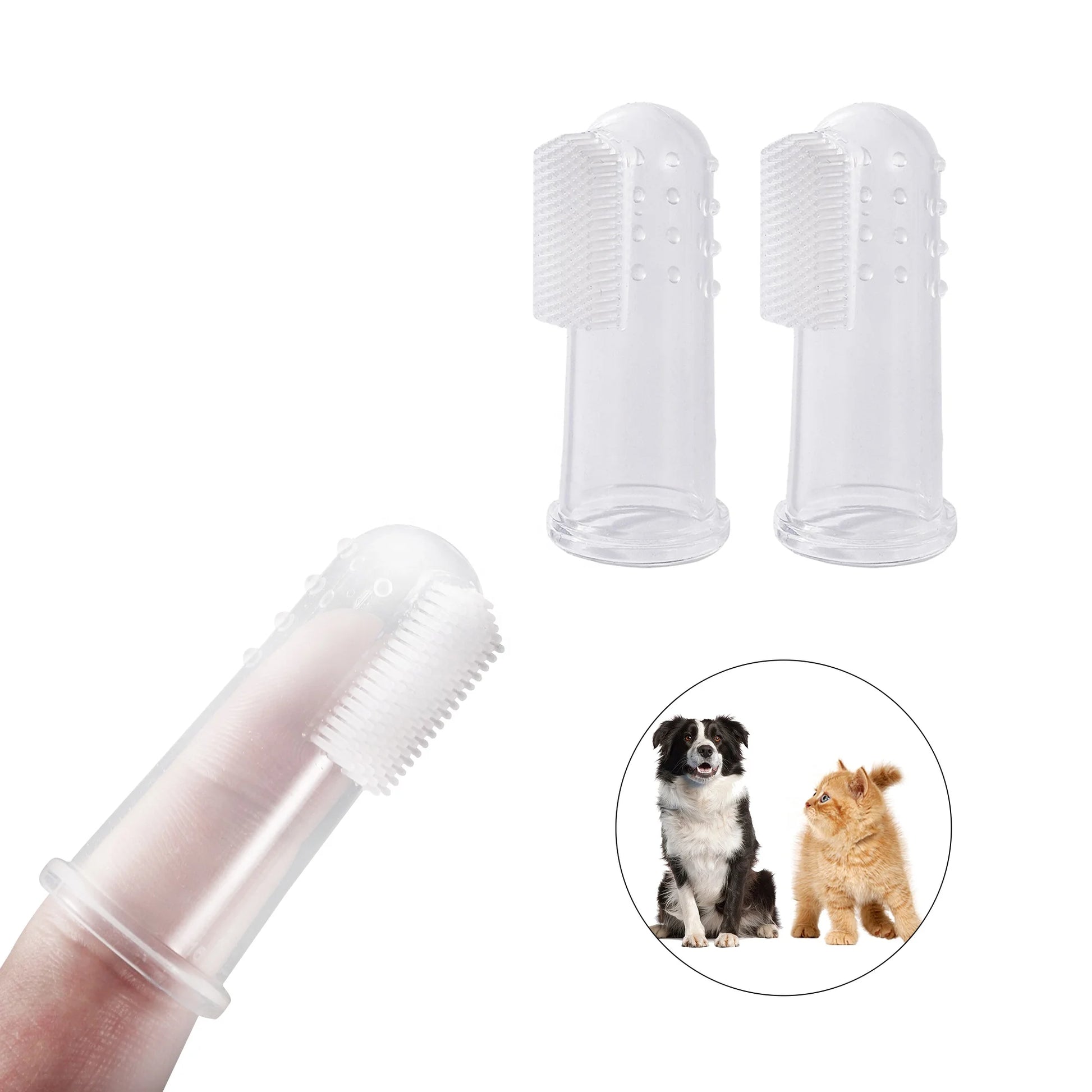 Soft Silicone Dog Toothbrush Pet Supplies Tooth Cleaning Tool Finger Toothbrush for  Dogs Cats