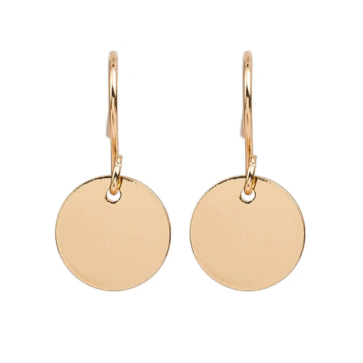 1 Pair Fashion Womens Punk Dangle Long Earrings Simple Mental Round Disc Coins Pendant Earring