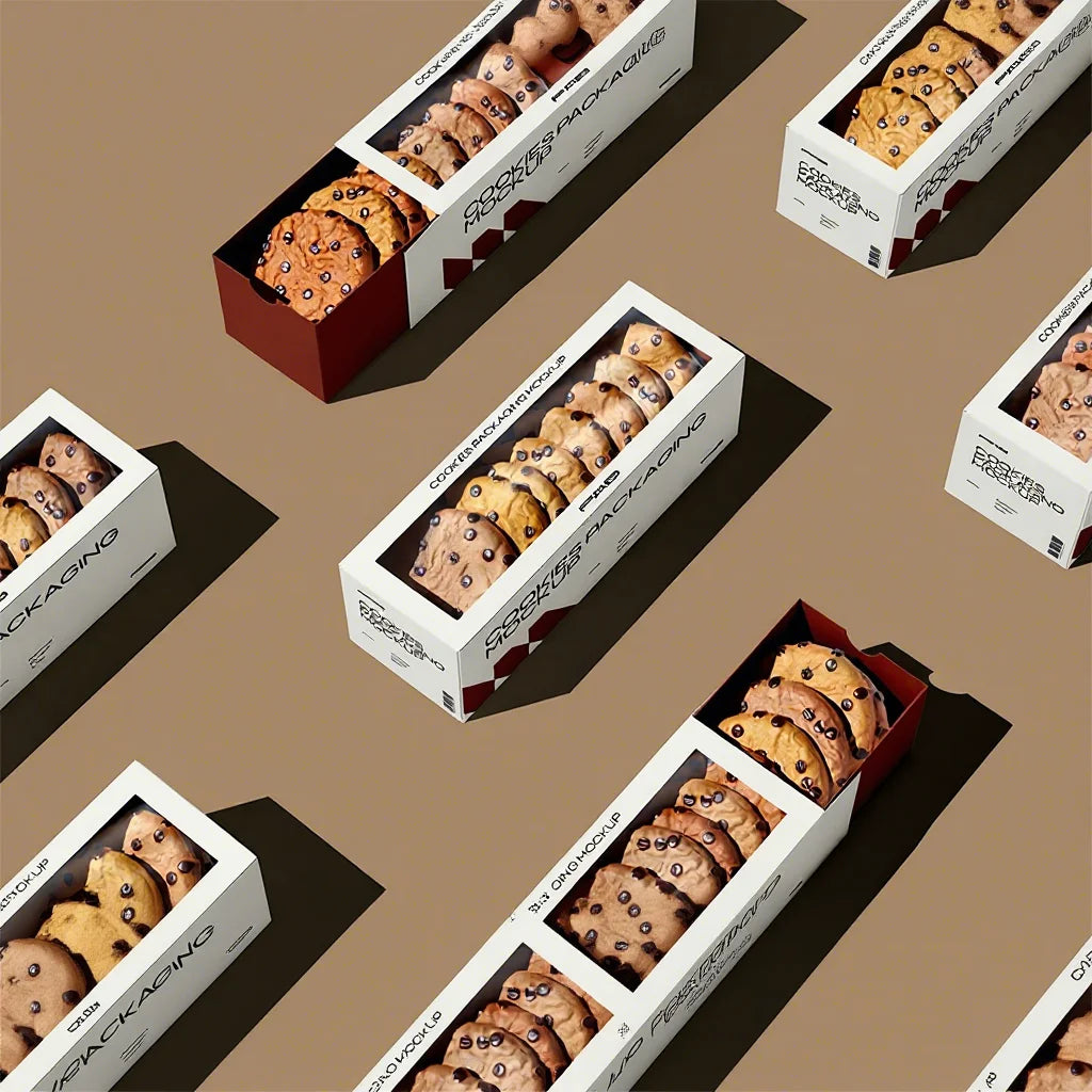 Eco Friendly Bakery Packaging Crepe Mini Pancakes Cake Waffle Pastry Cookie Paper Packing Slide Box with Window