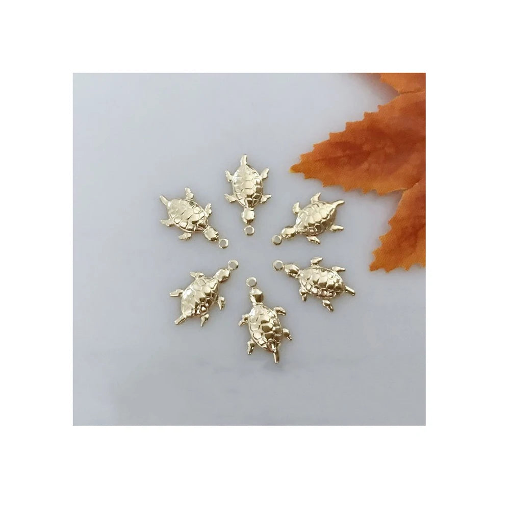 GP Hot Sale Fashion Gold Filled Turtle Animal Necklace Charm for Jewelry Women DIY Party Wedding Use