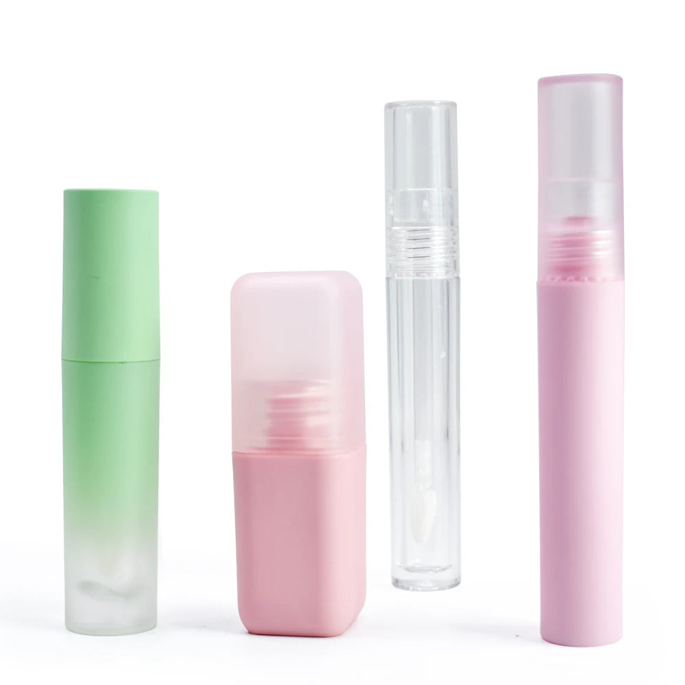 Square Lip Gloss Tube 5ml Plastic Container With Screw Cap for Lip Balm 3mm Thickness Screen Printing Surface Treatment Empty