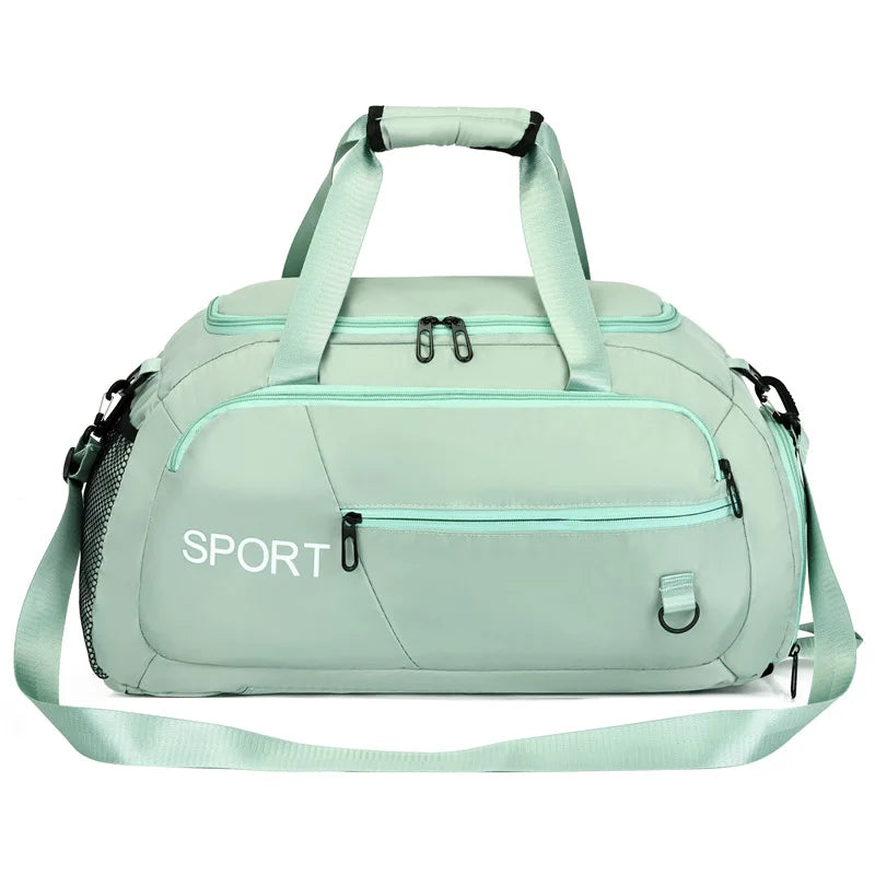 Custom Logo Unisex Large Capacity Waterproof Sports Fitness Duffle Backpack Weekend Gym Travel Duffel Bag With Shoes Compartm