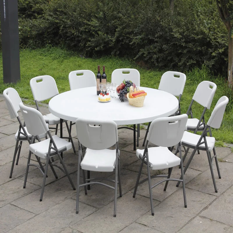 Hot Sales Cheap Stable 10people HDPE Plastic Folding Round Table