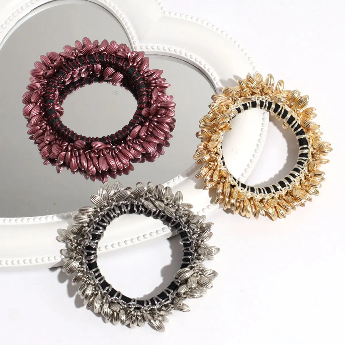 New Fashion Wheat Ear Design Ponytail Holder Elastic Hairband Temperament Elegant Hair Tie for Women Girls